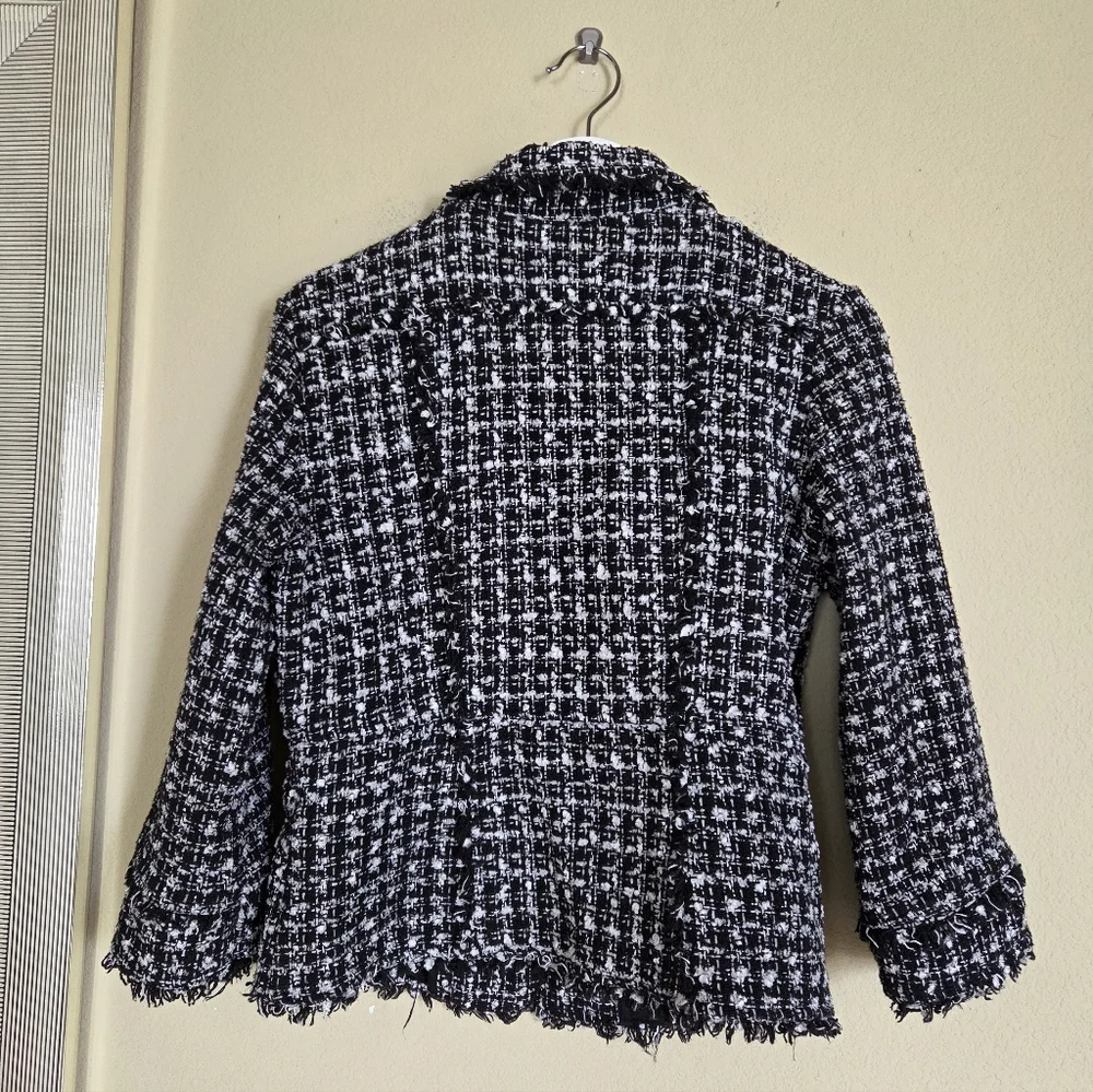 Girls Le Lis Black and White Tweed Houndstooth Jacket Office Dressy